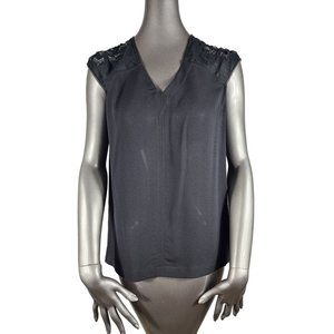 Yigal Azrouel NWT Lambskin Silk Rhinestone Black Embellished Blouse Top Shirt 0